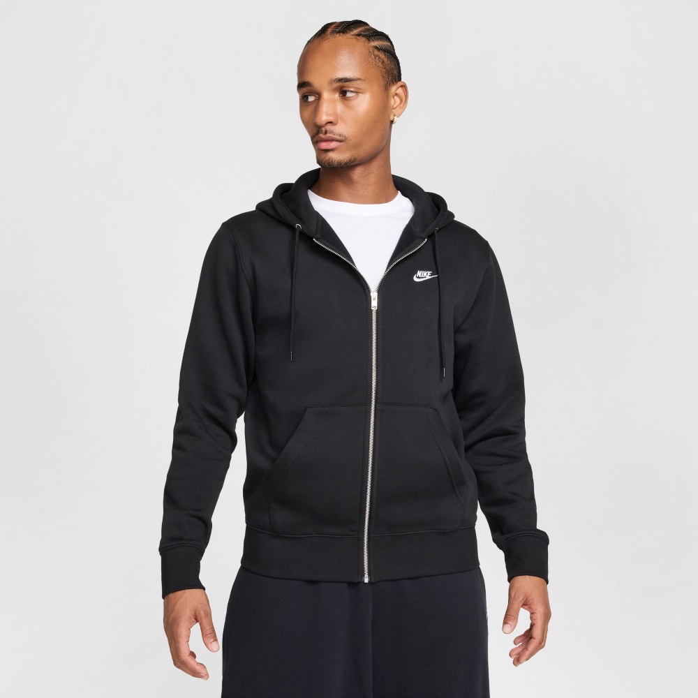 Джемпер Nike M NK CLUB BB FZ HOODIE FN3861-010 р.XL черный