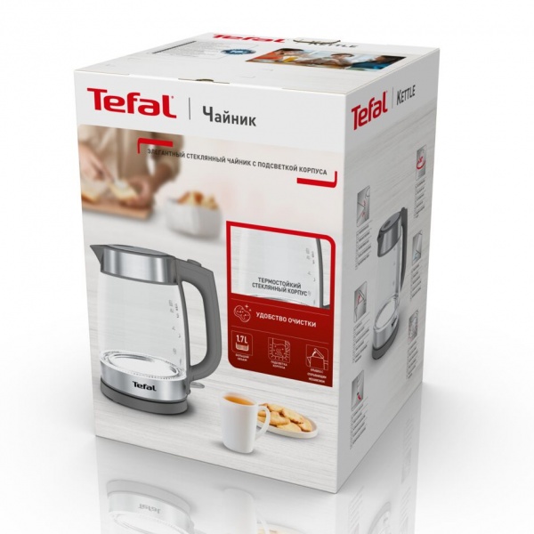 Электрочайник Tefal GLASS KETTLE KI740B30 