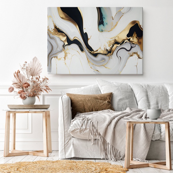 Картина на холсте Золотые волны 80x110 см WS Holst 575710782 