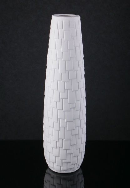 Ваза керамическая Roof 13,5х46 см, белая