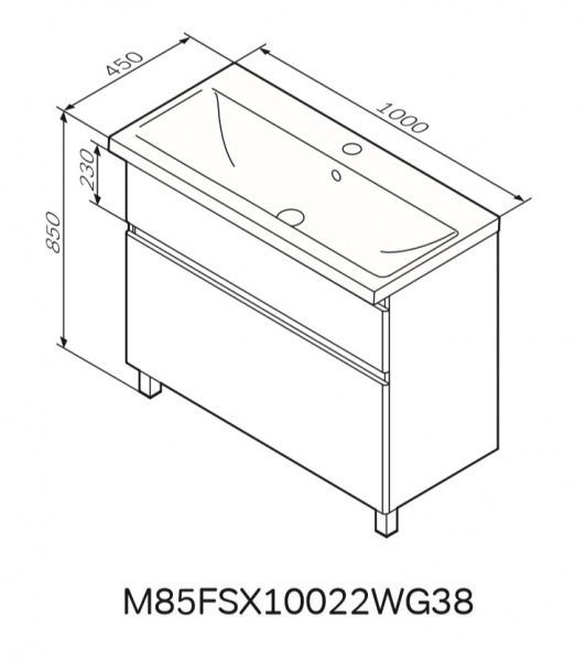 Тумба на ножках AM.PM M85-FSX1002-WC1002WG38X-Joy 100смбелый глянец