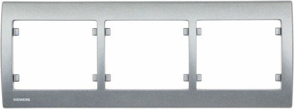 Рамка трехместная Siemens IRIS горизонтальная сталь нептун G-S18003-AN