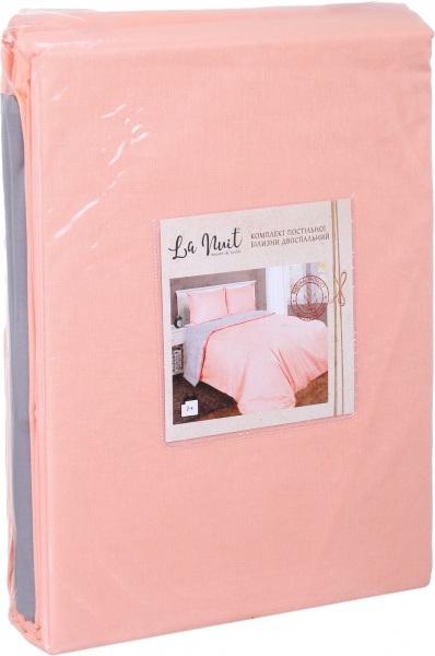 Комплект постельного белья Моно евро розовый La Nuit 