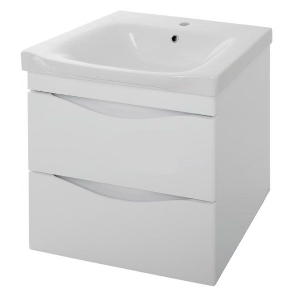 Тумба подвесная AM.PM белый глянец с умывальником Like 65 см