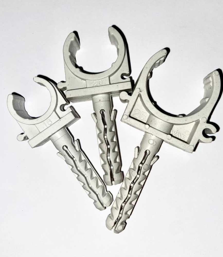 Клипса для круглого кабеля UP! (Underprice) 20 мм с ударным шурупом 50 шт. серый