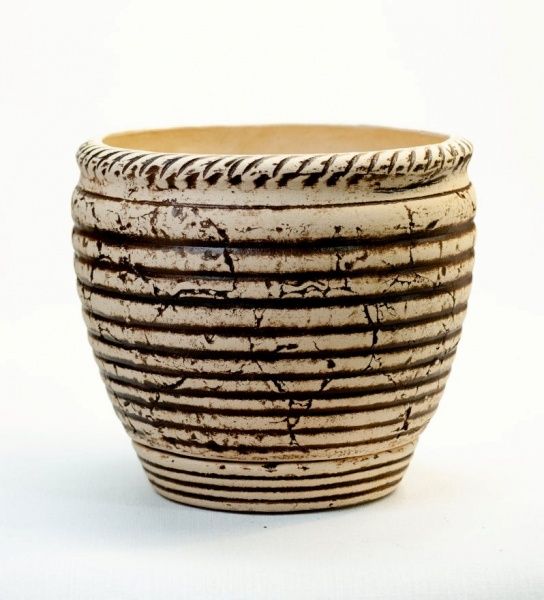 Горщик шамотний Елегант №2 круглий 14л бежевий 