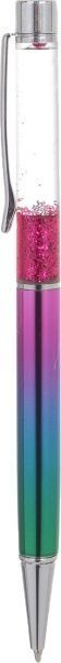 Ручка кулькова подарункова з глітером фуксія 