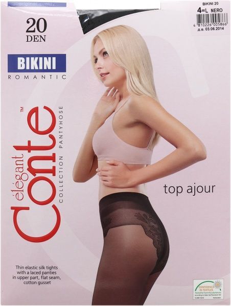 Колготки Conte BIKINI 20 den nero р. 4 черный 