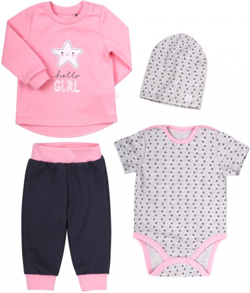 Комплект для новонароджених Bembi КП249 сіро-рожевий р.62 5249001132.3X1 