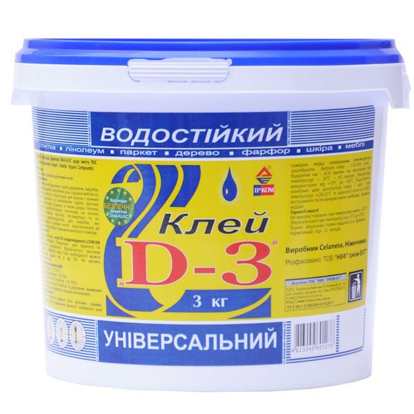 Клей универсальный водостойкий ИРКОМ D3 3кг