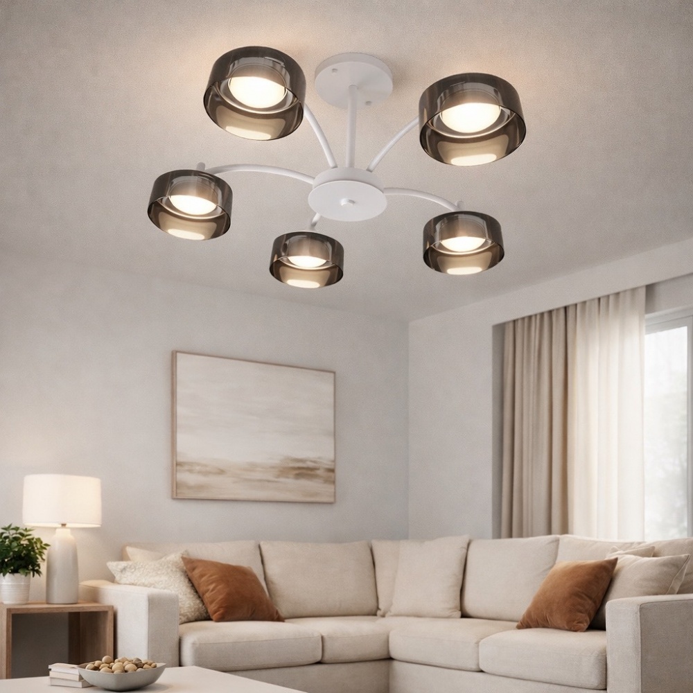 Люстра потолочная LIGHT SET DUSHA MS241 5x12 Вт GX53 белый/дымчатый