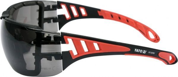 Очки защитные YATO открытые, затемненные, с укрепленными эластичными дужками YT-73701