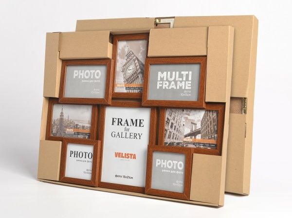 Мультирамка Velista на 8 фото 10x10/10x15/15x21 см коричневый 