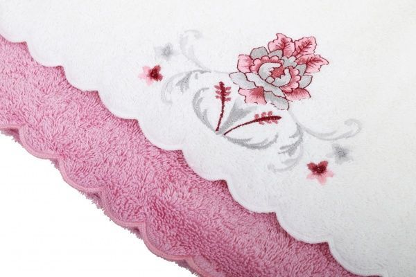 Набір рушників Monica 2 шт. рожевий/ білий La Nuit 