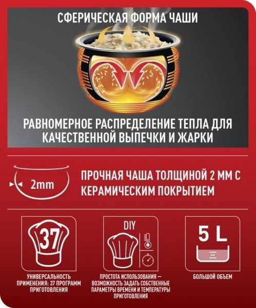 Мультиварка Tefal RK745132 Effectual Spherical Bowl 