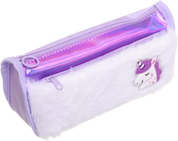 Пенал шкільний на блискавці єдиноріг фіолетовий