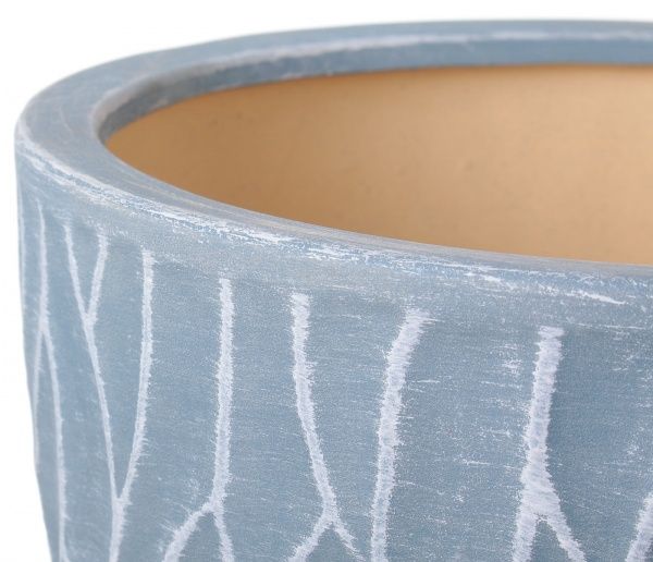 Горшок Viet Thanh Ceramic с блюдцем грань 29х23 см VT.11559-1 круглый синий 