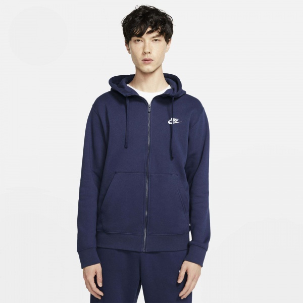 Джемпер Nike M NSW CLUB HOODIE FZ BB BV2645-410 р. L синій