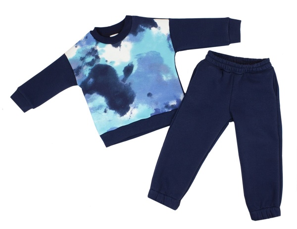 Костюм Маленькие люди Принт р.110 темно-синий 