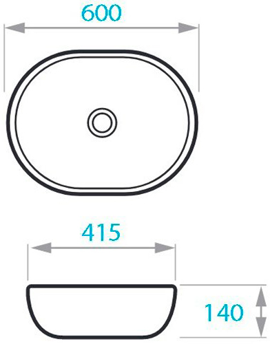 Умивальник Koller Pool Round RN-0600-WB 60х41,5х14 см