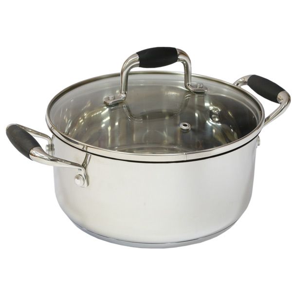 Кастрюля из нержавеющей стали с силиконовыми вставками 2.7 л