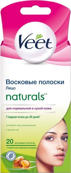 Восковые полоски Veet с маслом Ши для лица 18 шт./уп.