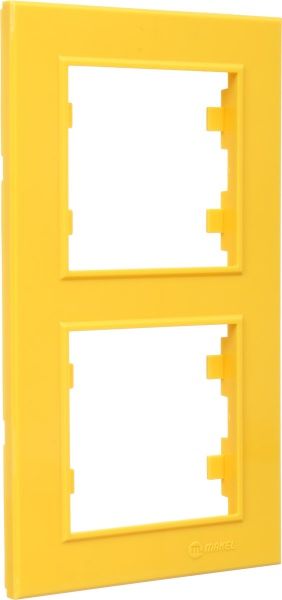 Рамка двухместная Makel Karea вертикальная желтый