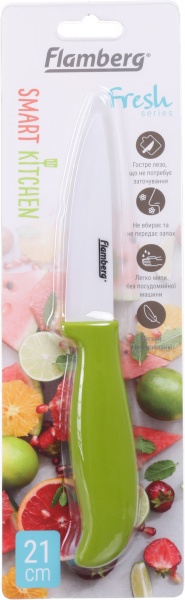 Нож керамический Fresh 21 см керамический зеленый Flamberg Smart Kitchen 