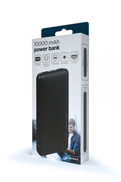 Внешний аккумулятор (Powerbank) PB10-02 10000 mAh black (PB10-02) 