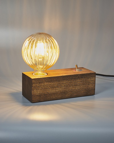 Настольная лампа декоративная Iterna Cube L 1xE27 дерево темное LW054 