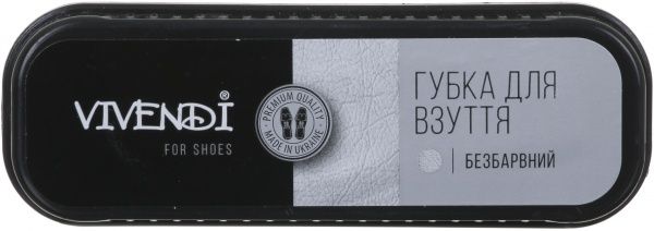 Губка-блеск для кожи Vivendi для ухода за кожаной обувью 120х40х40 мм бесцветный