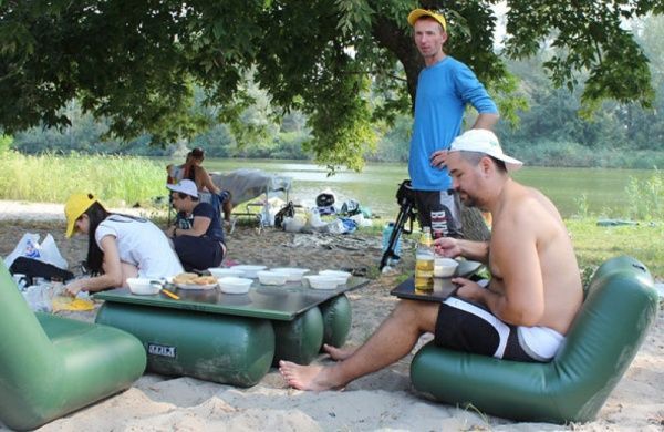 Крісло надувне для човна Ладья ПВХ ЛКН-190-220 зелений