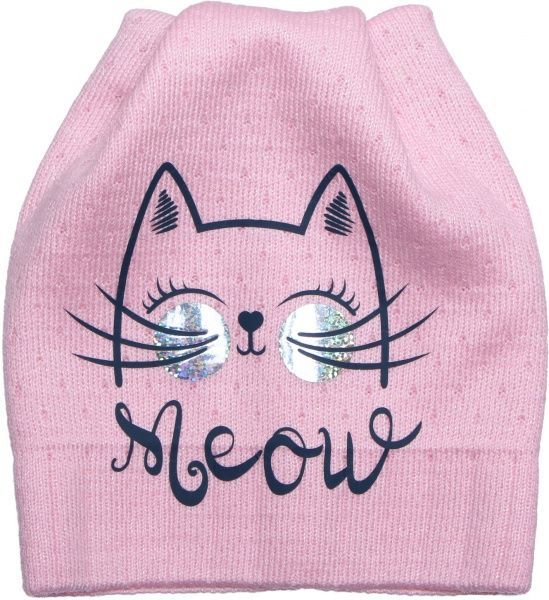 Шапочка дитяча для дівчинки Luna Kids р.48-50 бузковий із рожевим 2283 