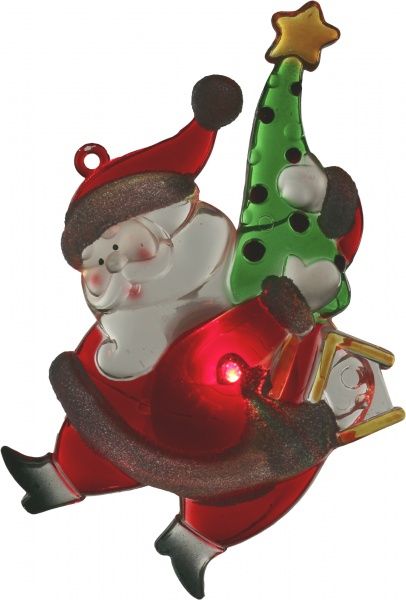 Декоративна фігура LED Санта Клаус із присоскою 13 см 