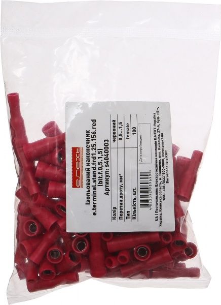 Наконечник кабельний E.NEXT e.terminal.stand.frd1.25.156.red червоний 
