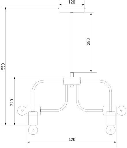 Люстра підвісна Strotskis Avion 6x40 Вт E27 чорний 70058/6 