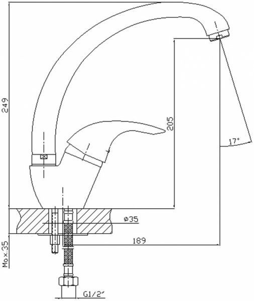 Змішувач для кухні Mixxen Іріда НВ7533240С-М7313