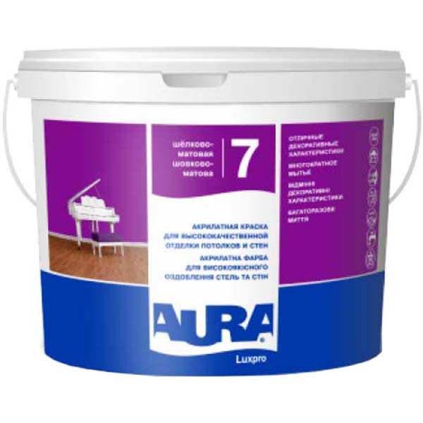 Фарба акрилатна водоемульсійна Aura® Luxpro 7 TR шовковистий мат база під тонування 0,9л