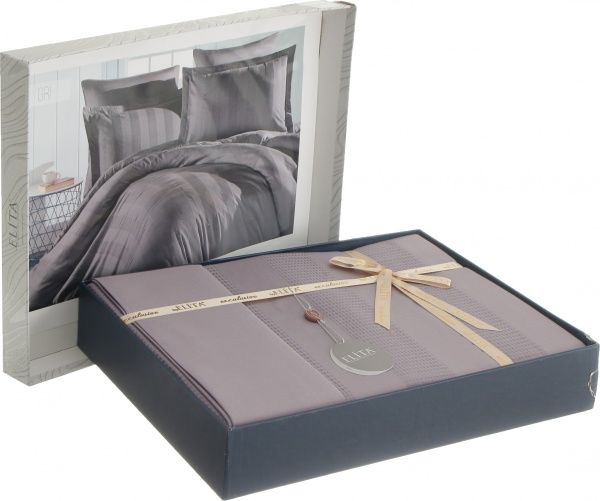 Комплект постельного белья Emboss 2 серый Sesli Tekstil 