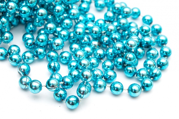 Бусы для елки Девилон 250447 10мм 8 м бирюзовый