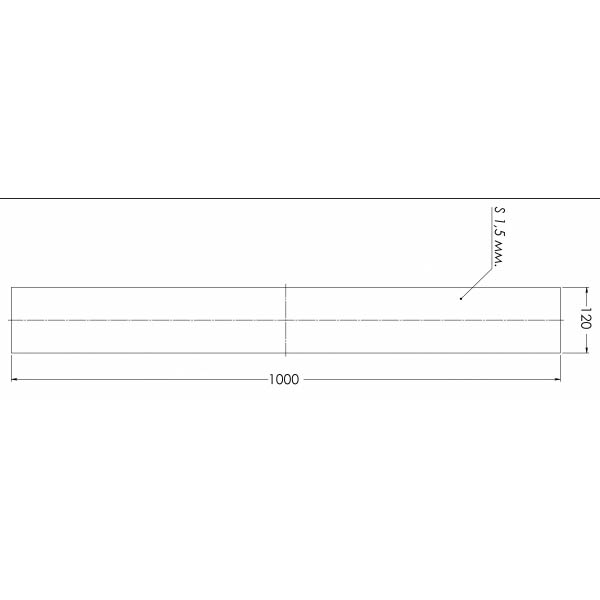 Лист алюмінієвий рифлений квінтет STOREHOUSE 1000x120х1,5 мм