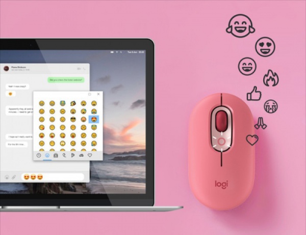 Мышь Logitech POP Mouse with emoji pink (910-006548) 