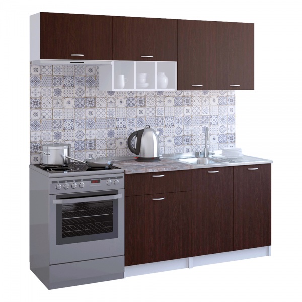 Кухня Веста дуб венге/белый ЛДСП 2 м 