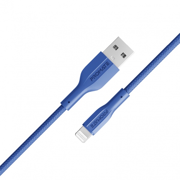 Кабель Promate xCord-Ai USB to Lightning 2А 1 м 1 м темно-синій (xcord-ai.navy) 