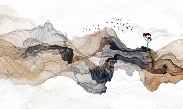 Картина на холсте Коричневая волна 120x80 см ТЕРРАВОЛ 