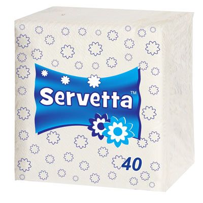 Салфетки Servetta белые 40 шт