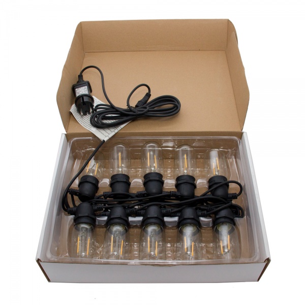 Электрогирлянда линейная Девилон белая 930066 светодиодная (LED) 10 ламп 8,4 м 