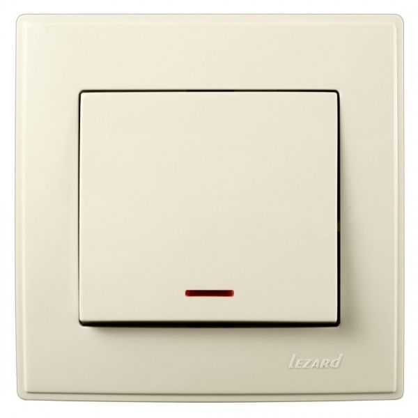 Выключатель одноклавишный Lezard Lesya с подсветкой 10 А 250В кремовый 705-0303-111