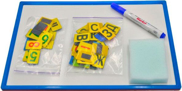 Дошка магнітна 308 x 207 + набір магнітних українських літер та цифр 