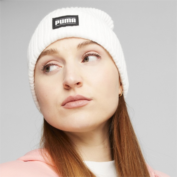 Шапка Puma RIBBED CLASSIC CUFF BEANIE 02403806 р.one size белый